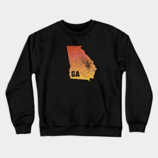 US state pride: Stamp map of Georgia (GA letters cut out) Crewneck Sweatshirt